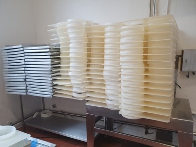 Approximately 50 Plastic Round Cheese Moulds - 7 Cheese per Mold - 3