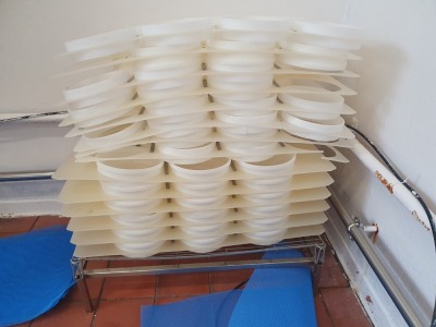Approximately 50 Plastic Round Cheese Moulds - 7 Cheese per Mold - 4