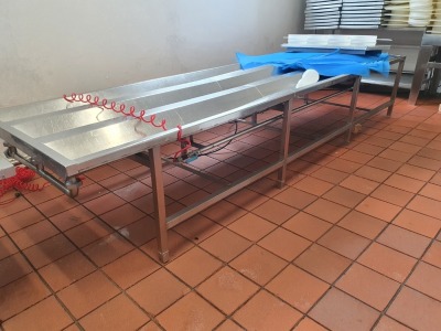 Stainless Steel Draining Table 3700mm x 1150mm x 700mm Tall