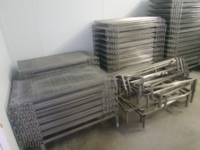 Large Quantity Stainless Steel Cheese Draining Racks - 980mm x 560mm - 2
