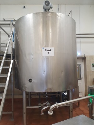 Stainless Steel 5000Ltr Vertical Cylindrical Agitated, Insulated and Jacketed Mix Tank - 3400mm x 2050mm Diameter