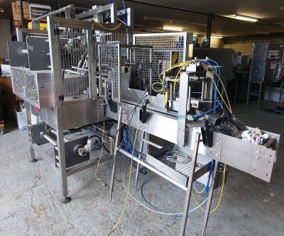 Yorkshire Packaging Systems type 160 Stainless Steel Shrinkwrapper and Heat Tunnel - 21 Bottles in 3 x 2 Format - 2
