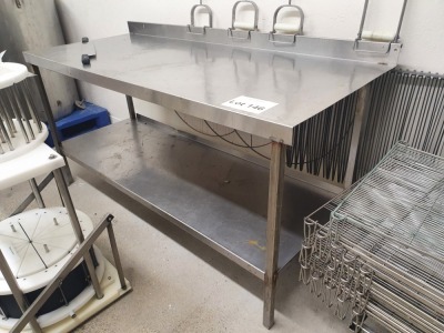Stainless Steel Table with Shelf - 1700mm x 700mm x 820mm and Another