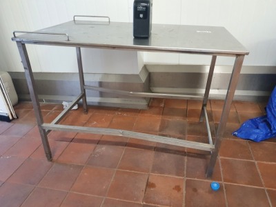 2 off Stainless Steel Tables - 1850mm x 760mm x 840mm Tall, 1200mm x 750mm x 850mm Tall - 2