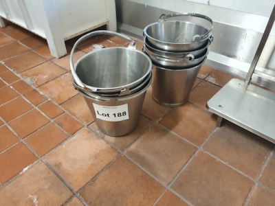 7 off Stainless Steel Buckets with Stainless Steel Pedal Bin Bag Holder