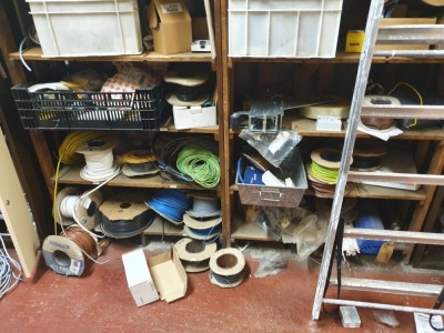 2 Shelves of Assorted Electrical Spares and Cable - 2