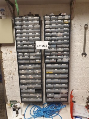 4 off Multi Drawer Racks of Assorted Electrical and Pneumatic Connectors