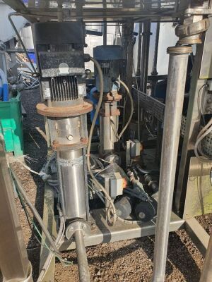 Johnson Diversey Stainless Steel Skid Mounted Filler CIP System complete with Controls, Interconnecting Pipe, 2 off Grunfoss Pumps, 3 off Stainless Steel Tanks - 3