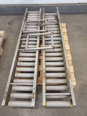 2 x Sections of Stainless Steel Roller Conveyor