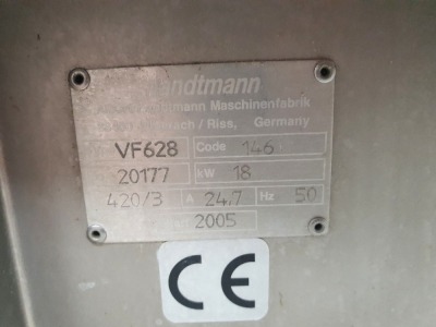 2005 Handtmann VF628 Vacuum Filler with Tote Bin Loader Serial No 20177 - 6