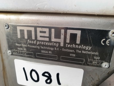 2000 Meyn Conveyor Poly Top Food Grading / Sorting Table - 2