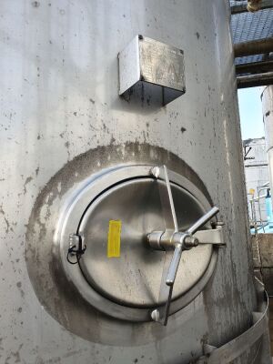 Sapphire 25,000 Litre 316 Stainless Steel Vertical Cylindrical Tank with Bottom Manway - 2