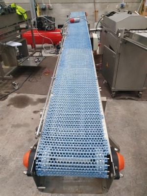 Section of Stainless Steel Conveyor Length 3800mm Belt Width 300mm Height 800mm - 2