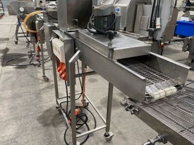 Complete Battering Breading Line 200mm wide comprising Koppens ER200 Batterer & PR200 Breader & Fryer - 10