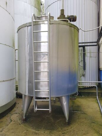 Stainless Steel Insulated and Jacketed Mix Tank with Access Ladder 3200 mm High x 2000mm Diameter