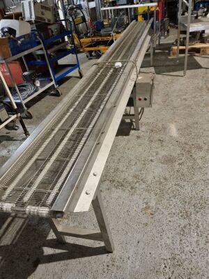 Stainless steel wire mesh conveyor length 4 meters, belt width 25cm