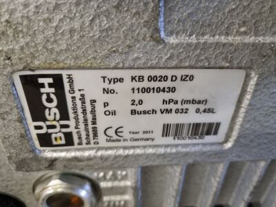 2011 Busch KB0020 D IZ0 vacuum pump single phase - 3