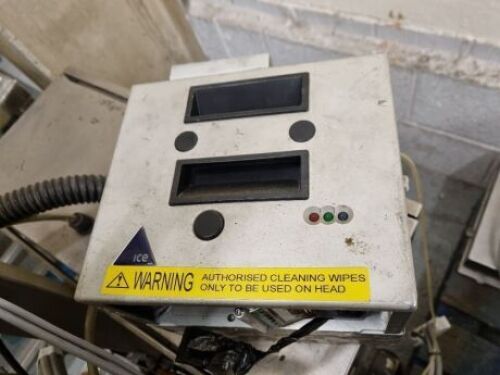 Graham Labelling Systems Model 300-25 overhead labeller with Ice Zodiac ...