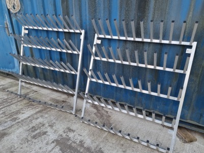 2 off Stainless Steel Wall Mounted Wellie Boot Holders - 30 Pairs Each - 2