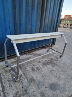 Mobile Stainless Steel Trolley with Plastic Trough and Mobile Stainless Carcass Stand