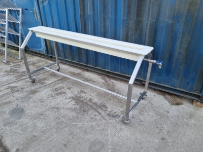 Mobile Stainless Steel Trolley with Plastic Trough and Mobile Stainless Carcass Stand - 2