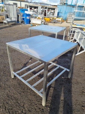 2 off Stainless Steel Preparation Tables - 2