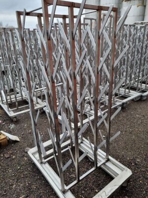 10 off Stainless Steel Mobile Carcass Holders Mounted to 6 Wheel Aluminium Trolleys - 5