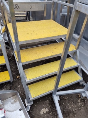 Stainless Steel Mobile 4 Step Gantry Platform and another