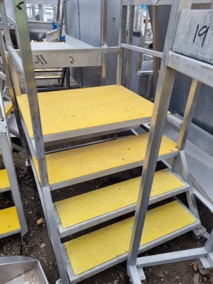 Stainless Steel Mobile 4 Step Gantry Platform and another - 2