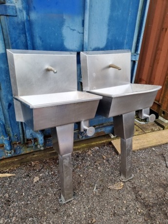 2 off Stainless Steel Knee Operated Sinks