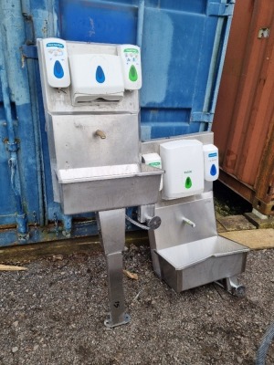 2 off Stainless Steel Knee Operated Sinks