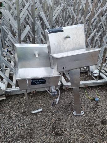 2 off Stainless Steel Knee Operated Sinks