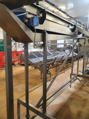 Stainless Steel High Level Belt Conveyor with Manual Reject - Belt width 270mm