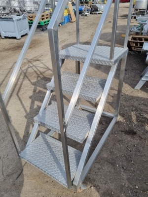 Stainless Steel Mobile 4 Step Gantry Platform and another - 2