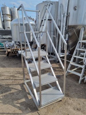 Stainless Steel Mobile 4 Step Gantry Platform and another - 4
