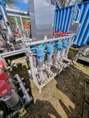 Tuchenhagen Actuated Valve Matrix comprising - 4 x 1" Double Seat Valves, 5 x 3" Double Seat Valves and 1 x 3" Butterfly Valve