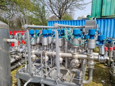 Tuchenhagen Valve Matrix comprising - 9 x 4", 8 x 3" Double Seat Valves, 1 x 3" Butterfly Valve and 4 x MDM 1" Centrifugal Pumps - 3