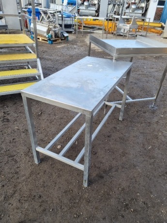 Stainless Steel Preparation Table and Stainless Steel Pack Off Table