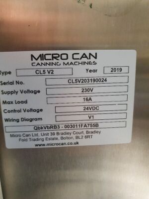 2019 Microcan CL5 V2 Linear Can Filler / Seamer - 6