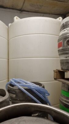 Circa 3,000 Litre Plastic Conditioning Tank with Conical Base and Centre Outlet