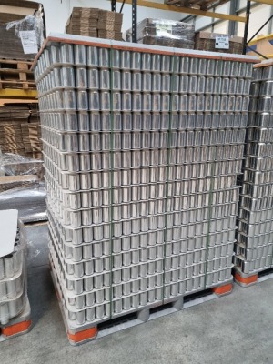 5 Pallets 330ml Blank Cans - 28880 Silver Cans - Banded Secure