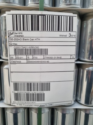 5 Pallets 330ml Blank Cans - 28880 Silver Cans - Banded Secure - 3