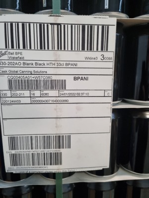 1 Pallet 330ml Cans - 6080 Black Cans - Banded Secure - 2