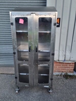 Hygienox Mobile Stainless Steel Twin Door Cupboard