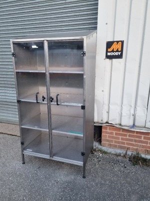 Stainless Steel Cupboard with Twin Perspex doors