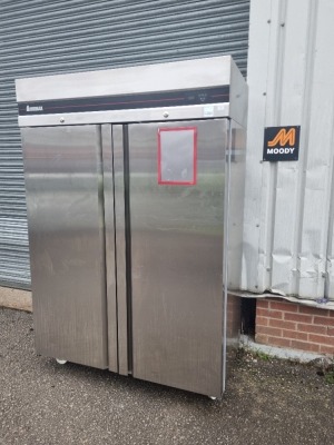 Inomak Stainless Steel Mobile Twin Door Fridge