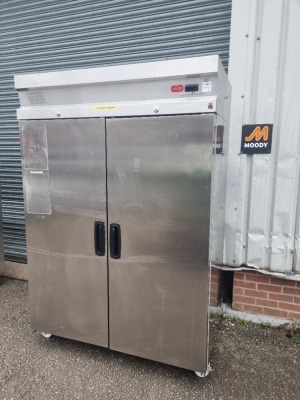 Inomak Stainless Steel Mobile Twin Door Fridge type CE2140/PTL