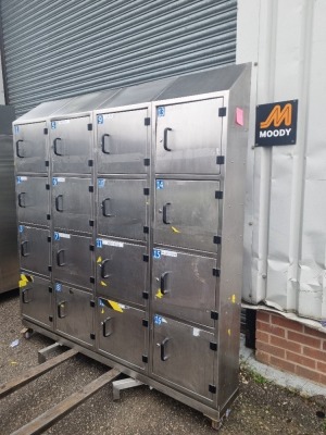 Stainless Steel Pigeon Hole Cupboard with 16 Doors