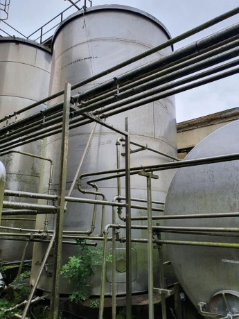 Stainless Steel 80,000 Litre Vertical Cylindrical Single Skin Silo - 6700mm x 3810mm Diameter
