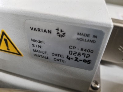 Varian model 3900 Gas Chromatography Analyser serial number 10123 with Varian CP-8400 Autosampler and Varian Saturn model 2100T - 7